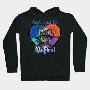 Autism Awareness Puzzle Cat Autism Is Magical Hoodie